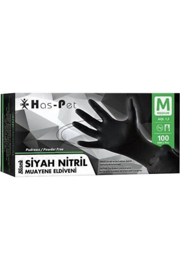 Haspet Nitril Muayene Eldiveni M Beden 100 Lü